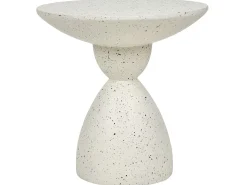 Beisttelltisch Beton Weis Terrazzo Optik Rund 50 Cm Caffi