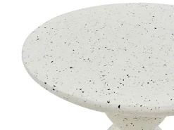 Beisttelltisch Beton Weis Terrazzo Optik Rund 50 Cm Caffi