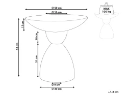 Beisttelltisch Beton Weis Terrazzo Optik Rund 50 Cm Caffi