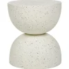 Beisttelltisch Beton Weis Terrazzo Optik Rund 40 Cm Caoria