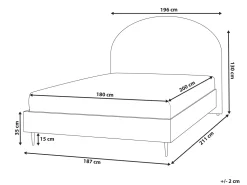 Bett Cremeweis / Heller Holzfarbton 180 X 200 Cm Millay