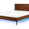Bett Dunkler Holzfarbton 160 X 200 Cm Mit Led-Beleuchtung Bunt Mialet