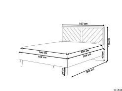 Bett Dunkler Holzfarbton 160 X 200 Cm Mit Led-Beleuchtung Bunt Mialet