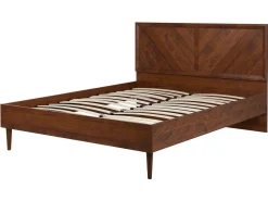 Bett Dunkler Holzfarbton 160 X 200 Cm Mit Led-Beleuchtung Bunt Mialet