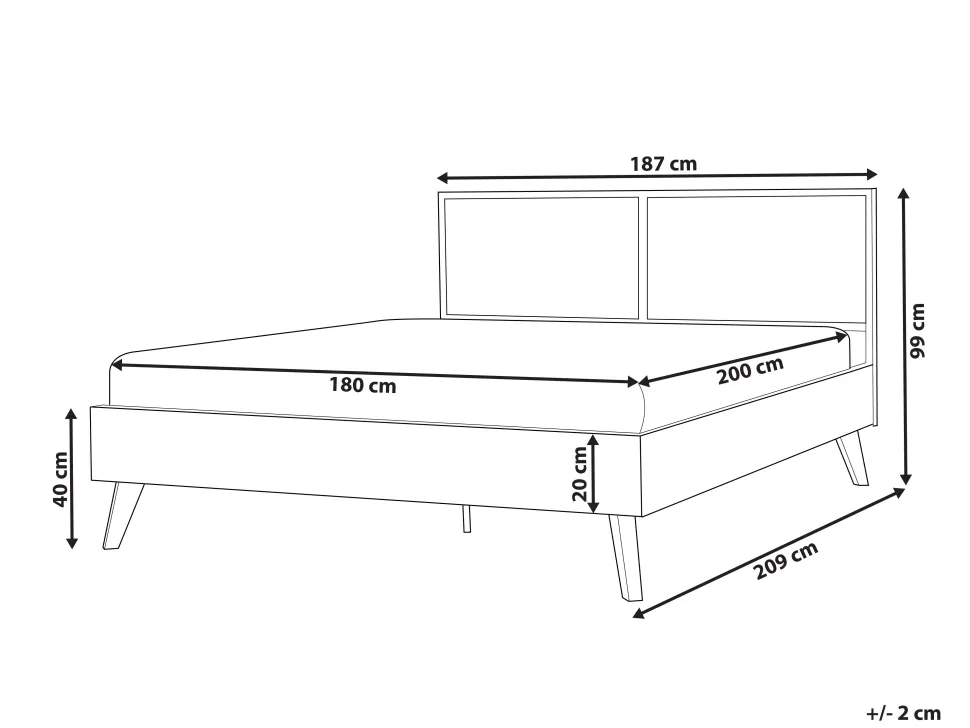 Bett Heller Holzfarbton Lattenrost 180 X 200 Cm Monpazier