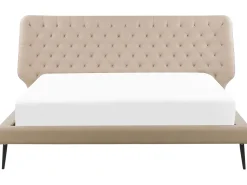 Bett Kunstleder Beige Lattenrost 180 X 200 Cm Essonne