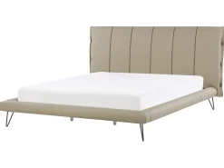 Bett Kunstleder Beige Lattenrost 180 X 200 Cm Betin