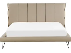 Bett Kunstleder Beige Lattenrost 180 X 200 Cm Betin