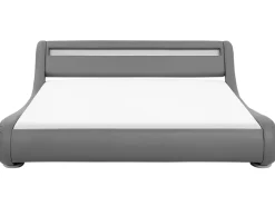 Bett Kunstleder Grau 180 X 200 Cm Mit Led-Beleuchtung Avignon