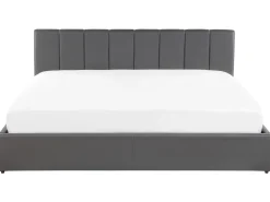 Bett Kunstleder Grau Mit Bettkasten Hochklappbar 180 X 200 Cm Dreux