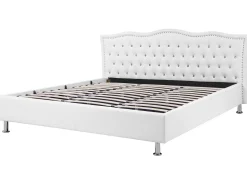 Bett Kunstleder Weis Mit Bettkasten Hochklappbar 180 X 200 Cm Metz
