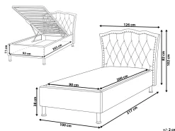 Bett Kunstleder Weis Mit Bettkasten Hochklappbar 90 X 200 Cm Metz