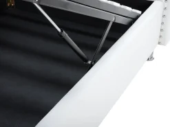 Bett Kunstleder Weis Mit Bettkasten Hochklappbar 90 X 200 Cm Metz