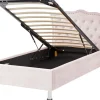 Bett Samtstoff Pastellrosa Mit Bettkasten Hochklappbar 90 X 200 Cm Metz