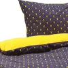 Bettwasche Set Dunkelblau / Gelb Baumwollsatin 135 X 200 Cm Wallingford