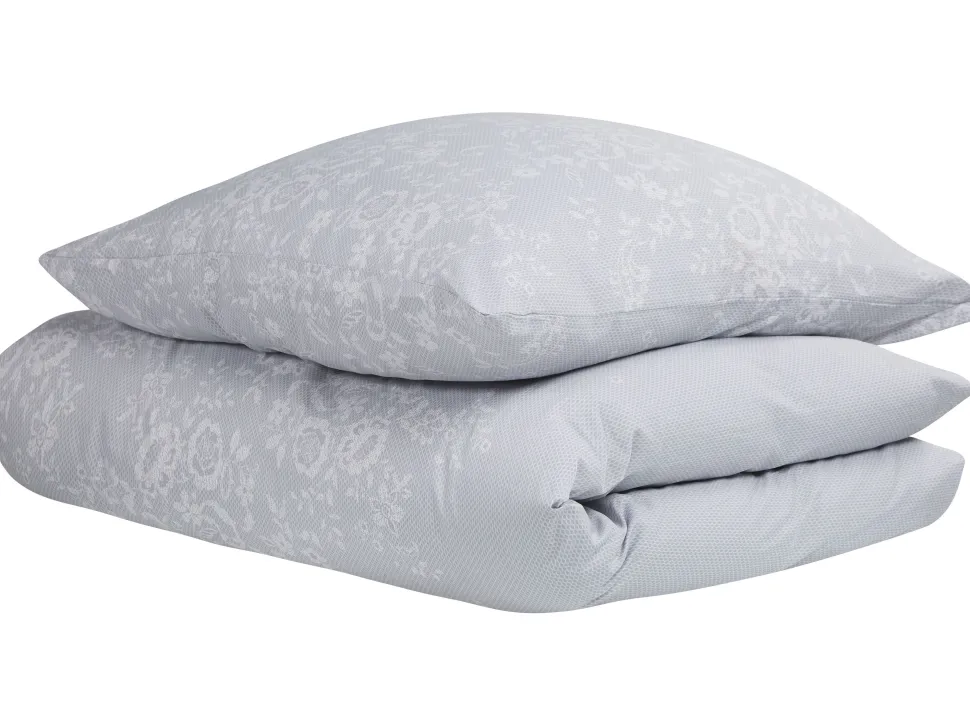 Bettwasche Set Grau / Weis Baumwollsatin 135 X 200 Cm Morningside