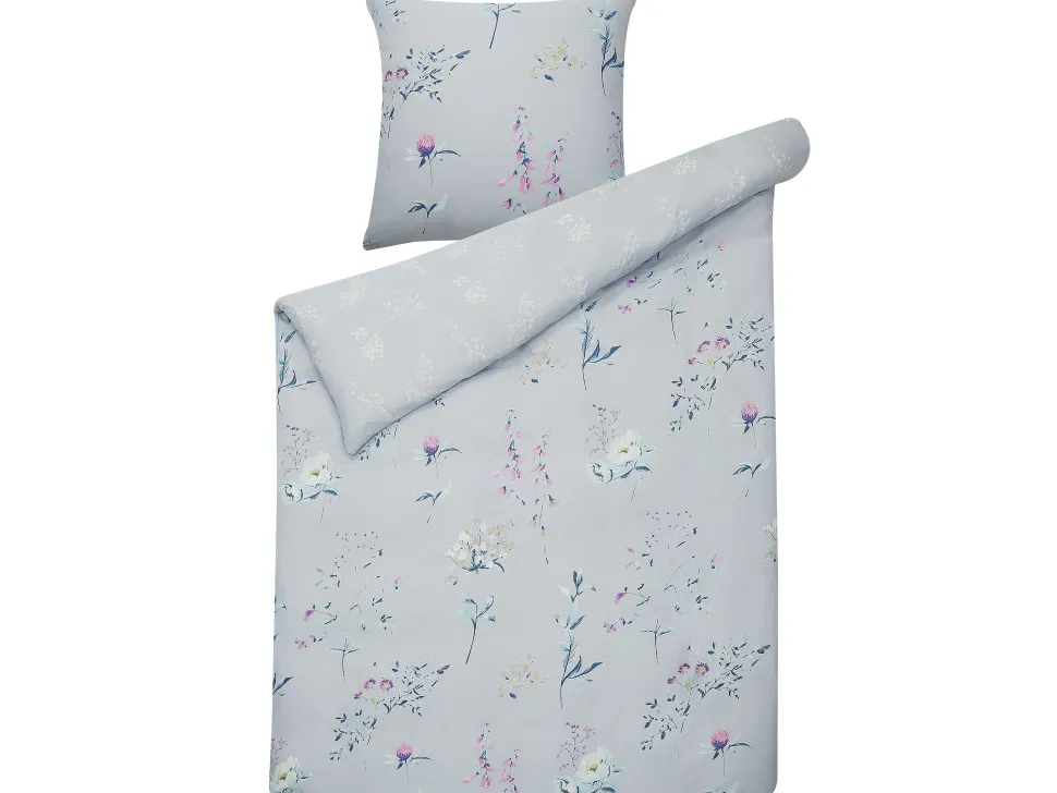 Bettwasche Set Hellblau Baumwollsatin 135 X 200 Cm Evergreen