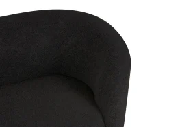 Boucle Living Room Set Black Loen