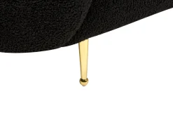 Boucle Living Room Set Black Loen