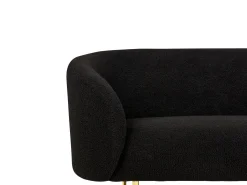 Boucle Living Room Set Black Loen