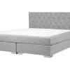 Boxspringbett Polsterbezug Leinenoptik Hellgrau 180 X 200 Cm Duchess