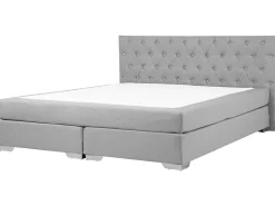 Boxspringbett Polsterbezug Leinenoptik Hellgrau 180 X 200 Cm Duchess
