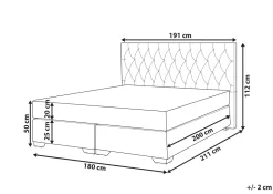 Boxspringbett Polsterbezug Leinenoptik Hellgrau 180 X 200 Cm Duchess