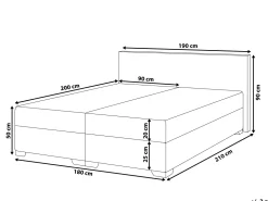 Boxspringbett Polsterbezug Hellgrau 180 X 200 Cm President