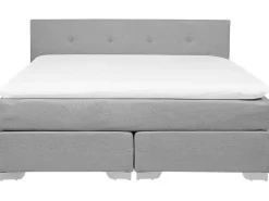 Boxspringbett Polsterbezug Leinenoptik Hellgrau 180 X 200 Cm Consul