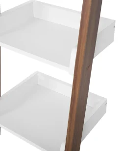 Bucherregal Dunkler Holzfarbton / Weis 5 Facher Mobile Duo