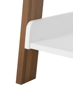Bucherregal Dunkler Holzfarbton / Weis 5 Facher Mobile Trio