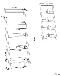 Bucherregal Dunkler Holzfarbton / Weis 5 Facher Mobile Trio