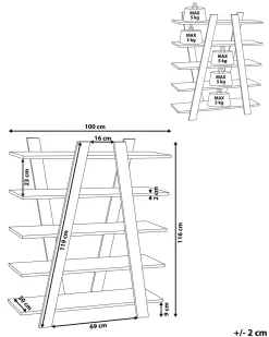 Bucherregal Dunkler Holzfarbton 5 Facher Escalante