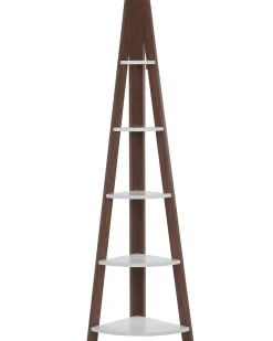 Bucherregal Dunkler Holzfarbton / Weis 5 Facher Mobile Solo