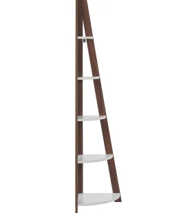Bucherregal Dunkler Holzfarbton / Weis 5 Facher Mobile Solo