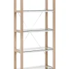 Bucherregal Heller Holzfarbton Glas 4 Facher Jenks