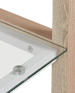 Bucherregal Heller Holzfarbton Glas 4 Facher Jenks
