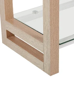 Bucherregal Heller Holzfarbton Glas 4 Facher Jenks