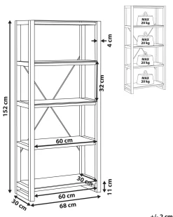Bucherregal Heller Holzfarbton Glas 4 Facher Jenks