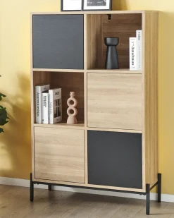 Bucherregal Helles Holz Mit Grau Moines