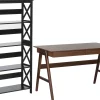 Buromobel-Set Dunkler Holzfabton / Schwarz Foster/Sheslay
