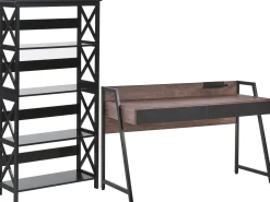 Buromobel-Set Dunkler Holzfabton / Schwarz Foster/Harwich
