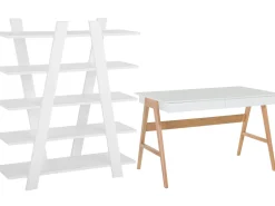 Buromobel-Set Weis / Heller Holzfabton Escalante/Sheslay