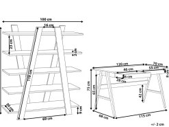 Buromobel-Set Weis / Heller Holzfabton Escalante/Sheslay