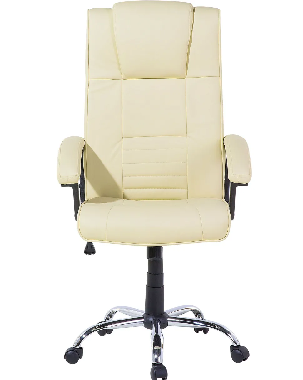 Burostuhl Kunstleder Beige Massagefunktion Heizfunktion Hohenverstellbar Comfort Ii