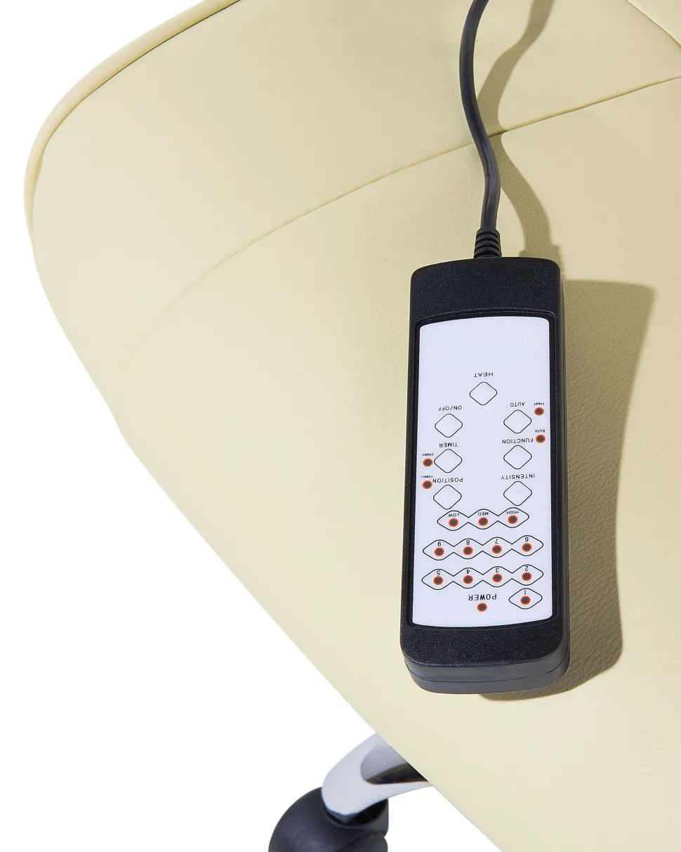 Burostuhl Kunstleder Beige Massagefunktion Heizfunktion Hohenverstellbar Comfort Ii