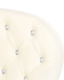 Burostuhl Kunstleder Beige Mit Kristallsteinen Hohenverstellbar Princess