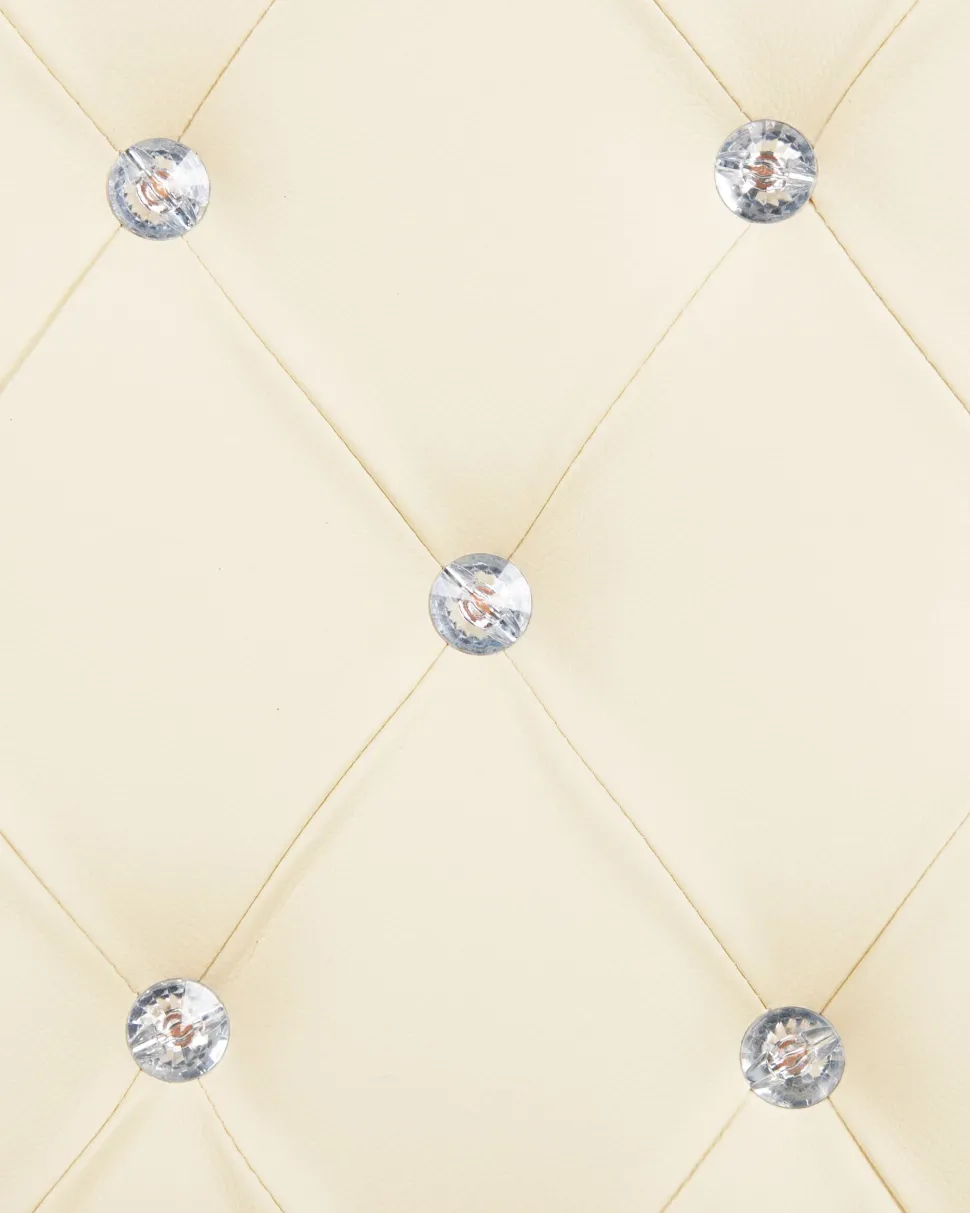 Burostuhl Kunstleder Beige Mit Kristallsteinen Hohenverstellbar Princess