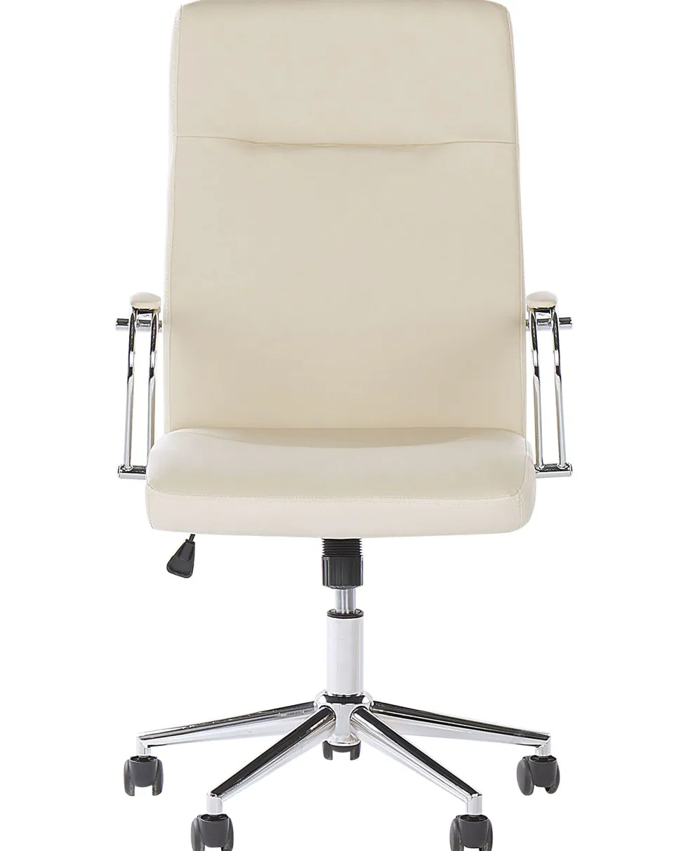 Burostuhl Kunstleder Beige Hohenverstellbar Oscar