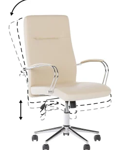 Burostuhl Kunstleder Beige Hohenverstellbar Oscar